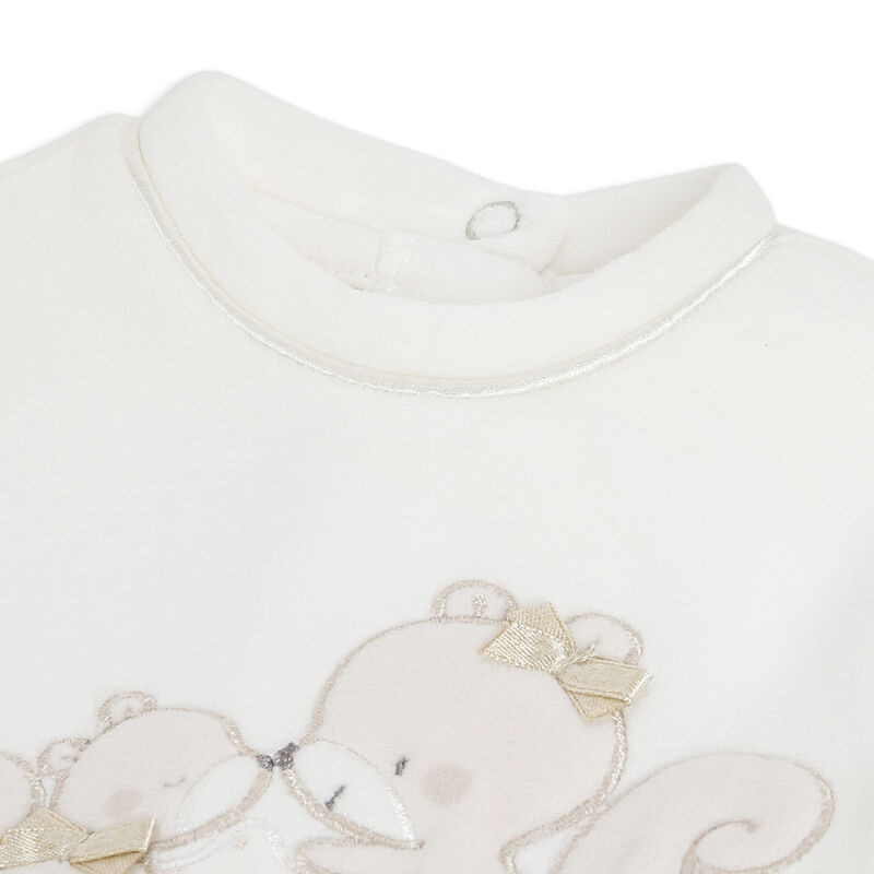 Girls Bronze Applique Nappy Opening Babysuit image number 2